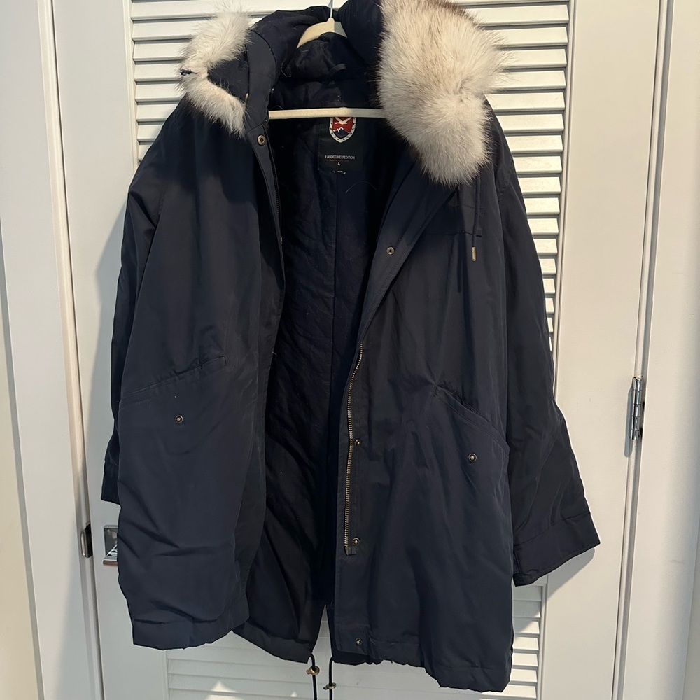 1 Madison Navy Puffer Coat Essential Outerwear
